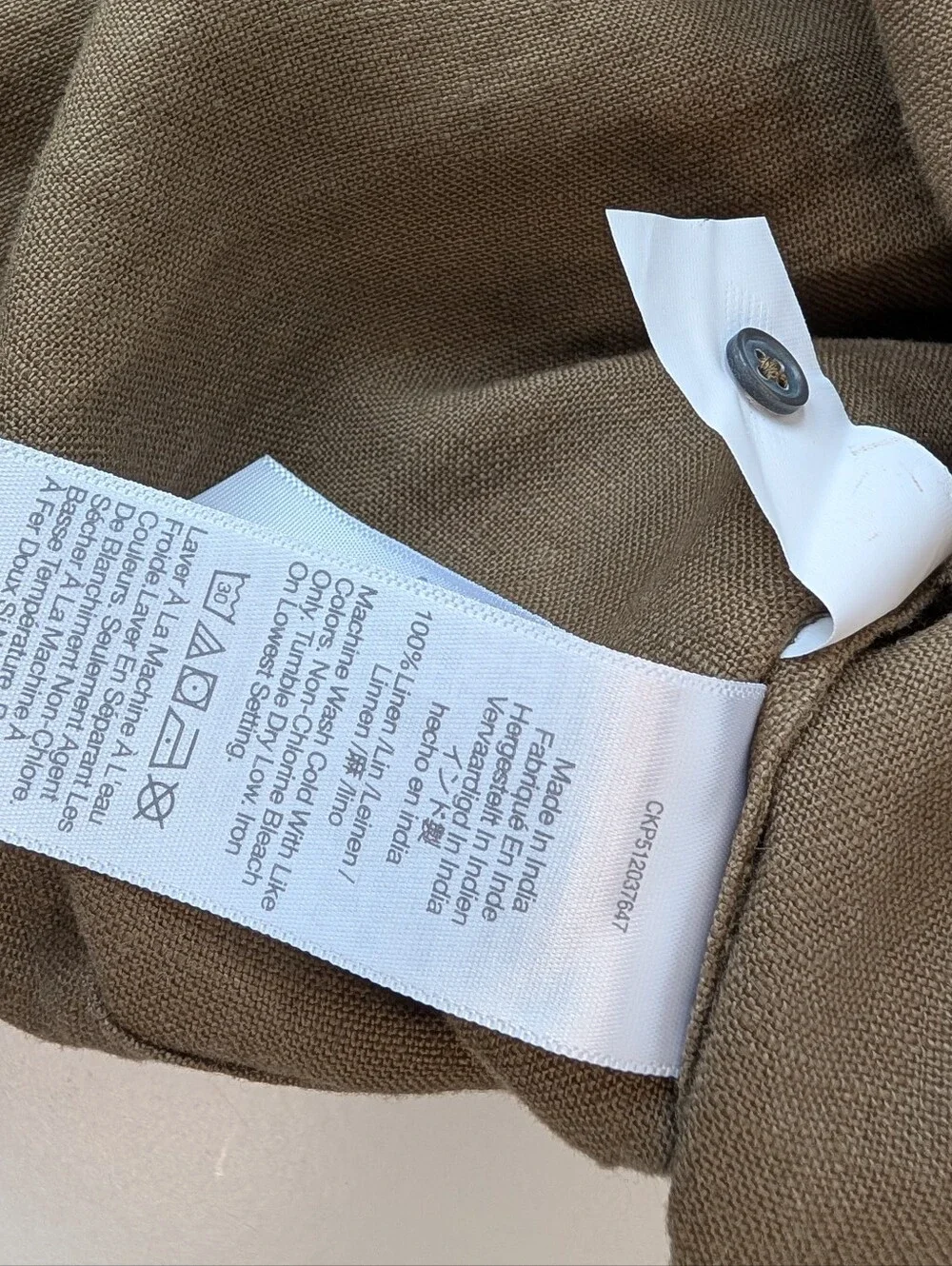 Madewell Olive Green Sleeveless Linen-Blend Crop Tank - Picture 8 of 8